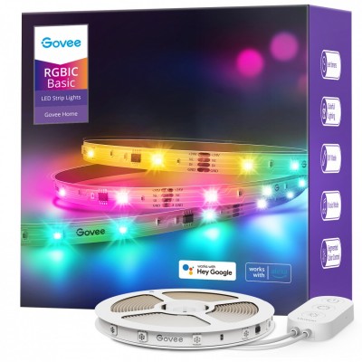 Banda LED Govee Basic H618C RGBIC, 10m, Sincronizare Muzica, Wifi si Bluetooth, Alexa , Google Asistant