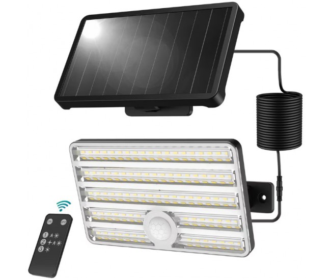 Lampa solara de perete Ustellar LED UT88269, 2500lm, Telecomanda,  3 moduri, senzor de miscare