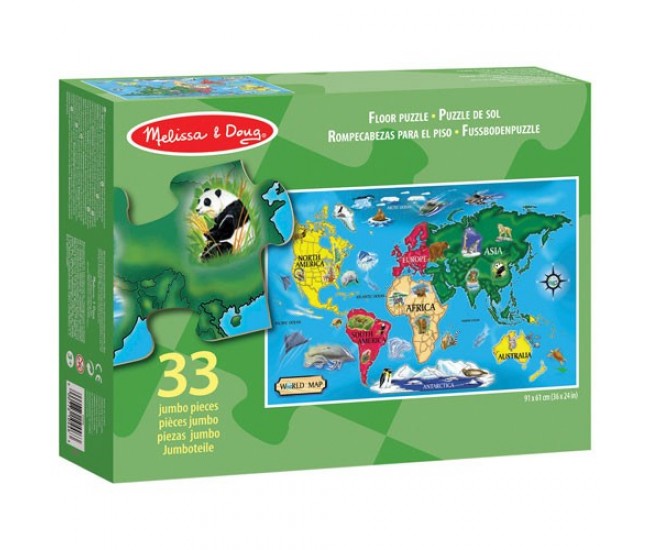 Puzzle de podea harta lumii world map melissa and doug