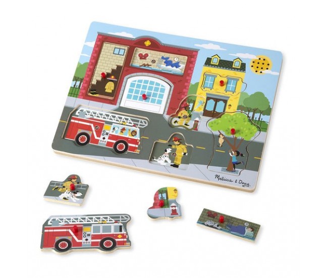 Puzzle cu sunete brigada de pompieri melissa and doug