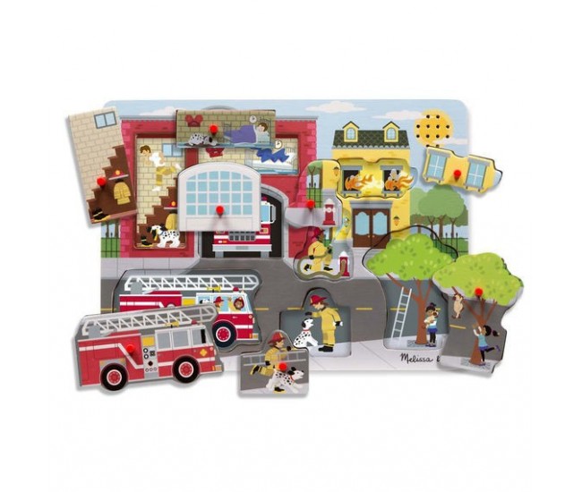 Puzzle cu sunete brigada de pompieri melissa and doug