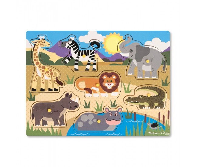 Puzzle din lemn animalele safari