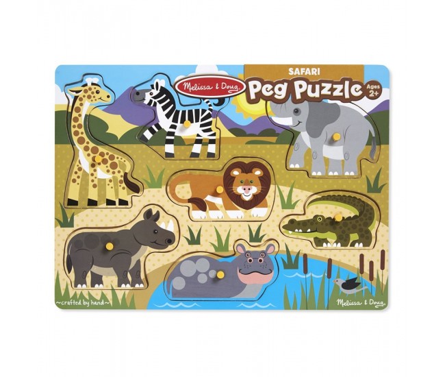 Puzzle din lemn animalele safari