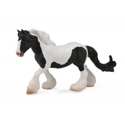 Figurina cal gypsy mare - alb si negru xl collecta