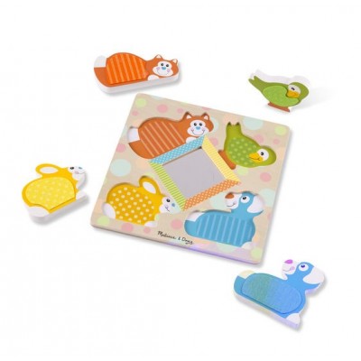 Puzzle tactil cu oglinda pets melissa and doug