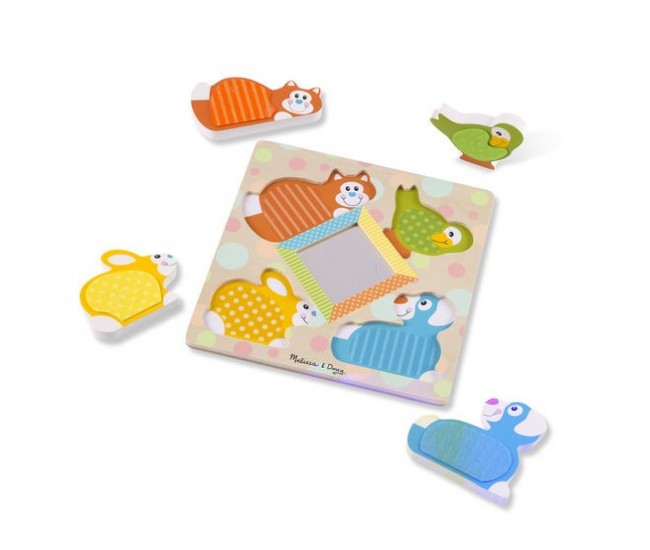 Puzzle tactil cu oglinda pets melissa and doug