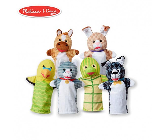 Set 6 papusi de mana animale de companie - melissa & doug