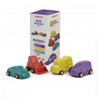 Set 4 vehicule 9 cm minimobile eco