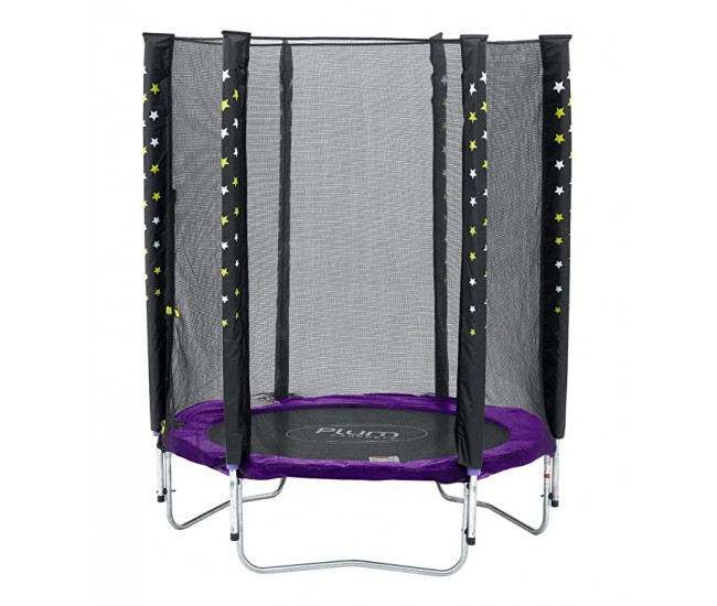 Set trambulina cu plasa de protectie junior 140 cm plum