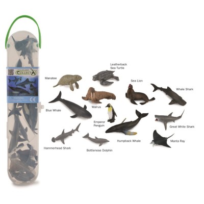 Cutie cu 12 minifigurine animale marine set 1