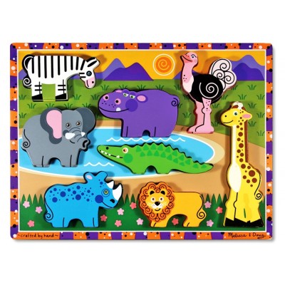 Puzzle lemn in relief safari melissa and doug