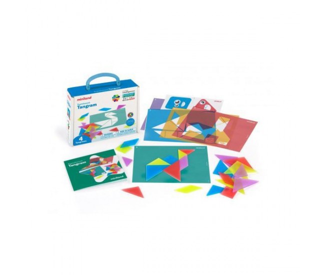 Joc creativ tangram traditional cu piese translucide