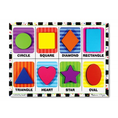 Puzzle lemn in relief forme geometrice melissa and doug