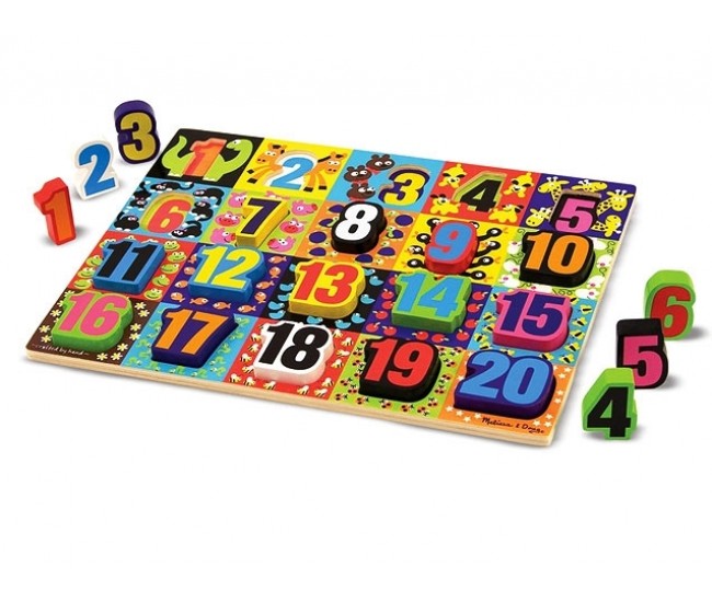 Melissa and doug - puzzle lemn in relief numere de la 1 la 20