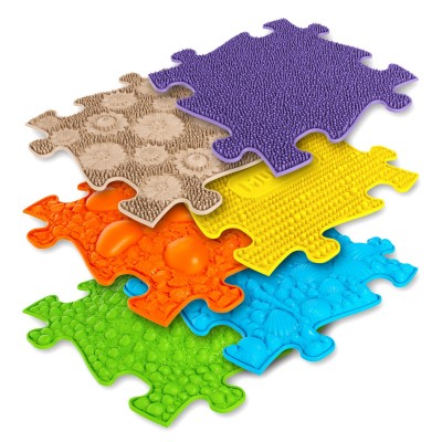 Covoras ortopedic senzorial puzzle set pentru bebelusi muffik