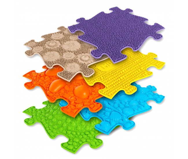 Covoras ortopedic senzorial puzzle set pentru bebelusi muffik