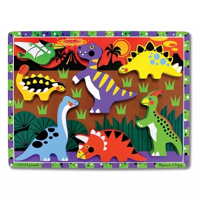 Puzzle lemn in relief dinozauri melissa and doug