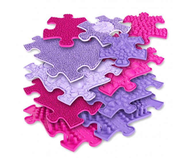 Covoras ortopedic senzorial puzzle set pentru fetite