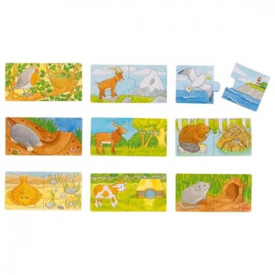 Set de 9 puzzleuri unde locuiesc animalele?