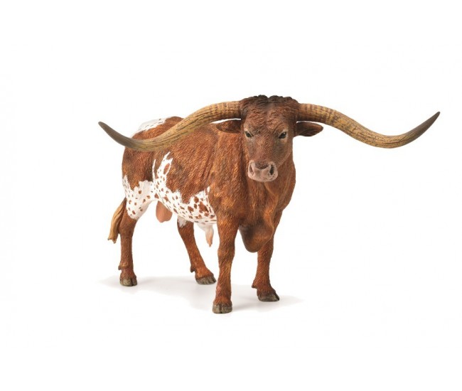 Figurina pictata manual taur texas longhorn