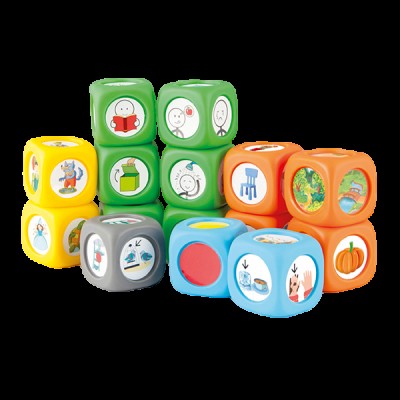 Set 15 cuburi cu povesti story cubes cu ghid pedagogic si suport audio in limba romana