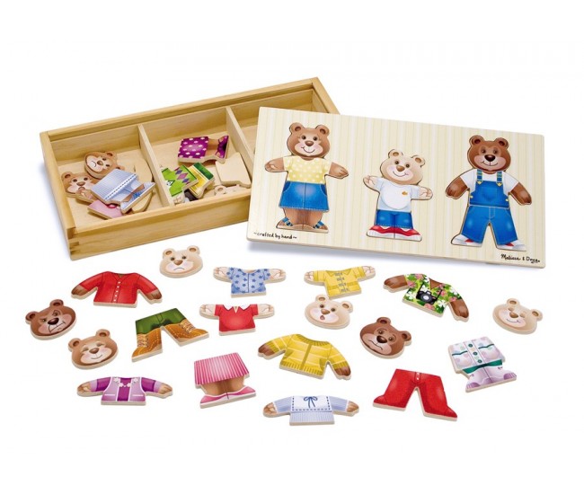 Melissa and  doug - set de joaca - imbraca familia de ursuleti