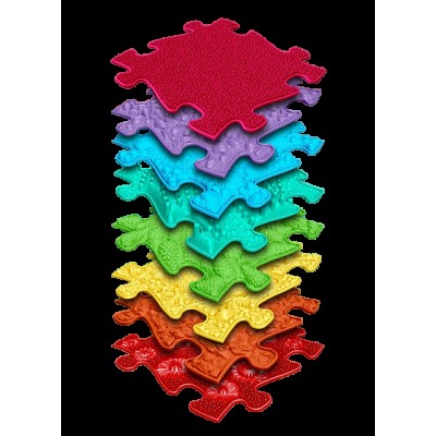 Set covorase ortopedice senzoriale tip puzzle curcubeu