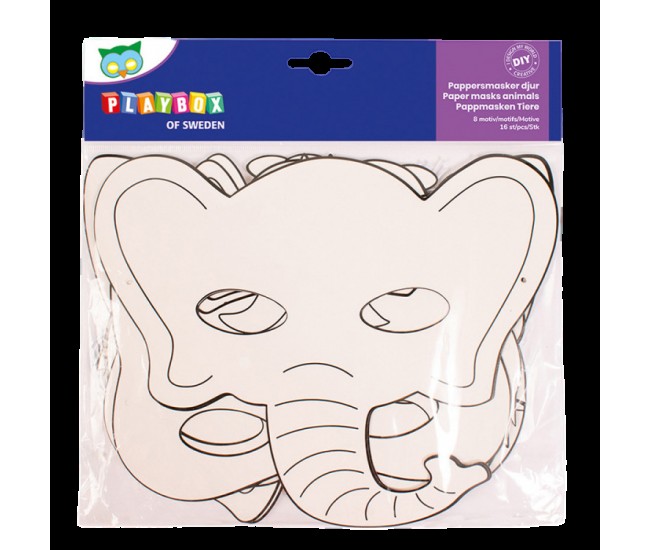 Set 16 masti de colorat, forme cu diverse animale, carton fsc