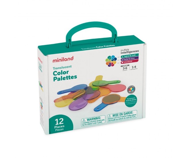 Joc educativ pentru invatarea culorilor palettes, stem, 5-6 ani, miniland educational 32173