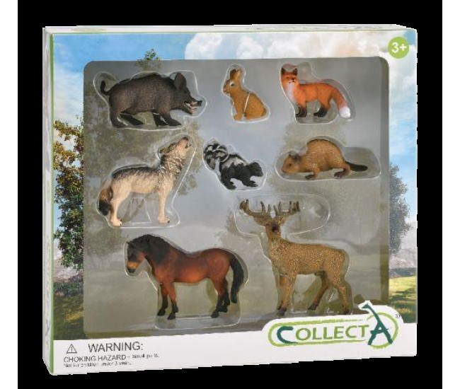 Set de 8 figurine pictate manual animale din padure