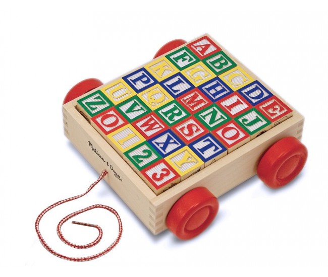 Melissa and doug - carucior cu cuburi abc