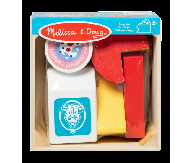 Set de joaca alimente lactate, din lemn, 5 piese, 2 ani+, melissa&doug 95207