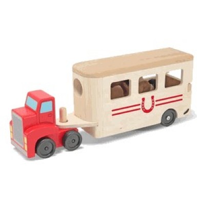 Camion transportor de cai cu remorca melissa and doug