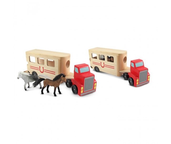 Camion transportor de cai cu remorca melissa and doug