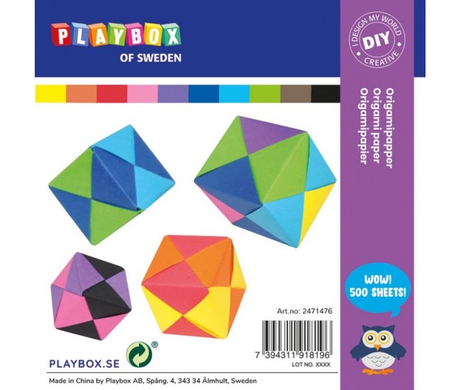 Set 500 de coli hartie pentru origami, 15*15 cm,10 culori, pentru gradinita si scoala