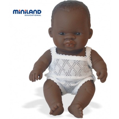 Baby african baiat miniland papusa 21cm