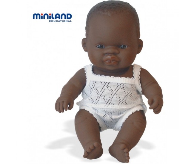 Baby african baiat miniland papusa 21cm