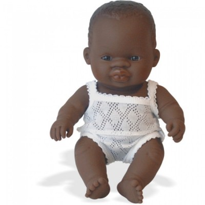 Papusa baby african fata miniland  21cm