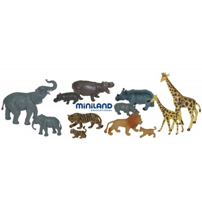 Animale salbatice cu puii set de 12 figurine - miniland