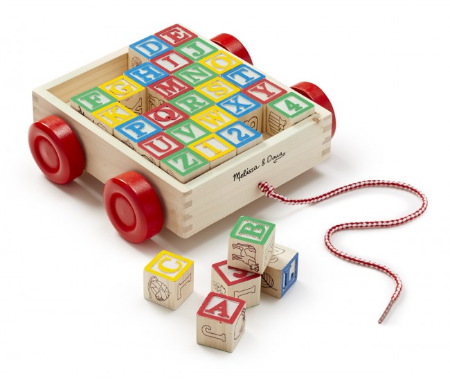 Melissa and doug - carucior cu cuburi abc