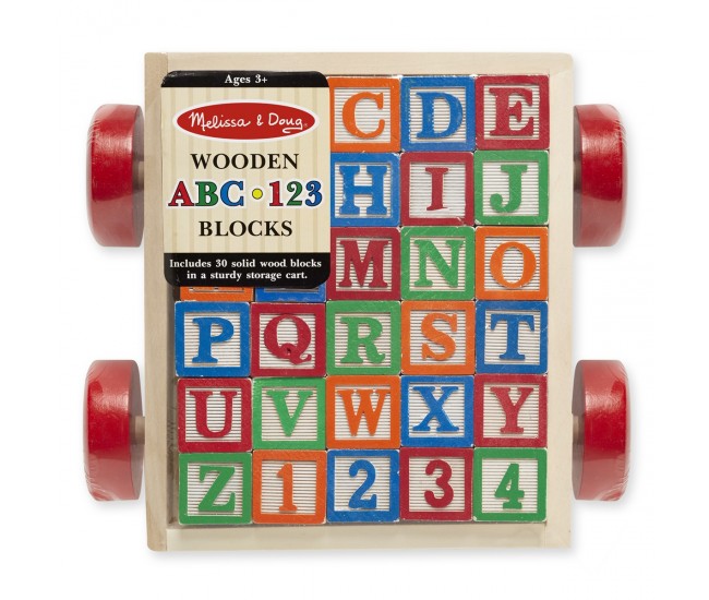 Melissa and doug - carucior cu cuburi abc