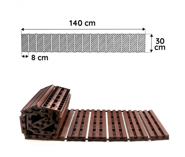 Poteca de gradina, polipropilena, 30x8.5 cm, 140 cm