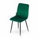 Scaun bucatarie/living, Artool, Lava, catifea, metal, verde si negru, 43x51x90 cm