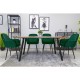 Scaun stil fotoliu bucatarie/living, Artool, Lugo, catifea, metal, verde si negru, 57.5x56.5x86.5 cm