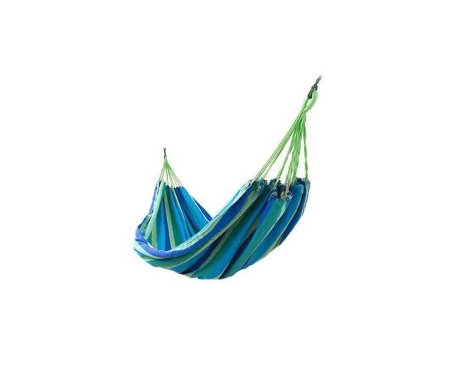 Hamac bumbac, verde si albastru, max 150 kg, 200x150 cm