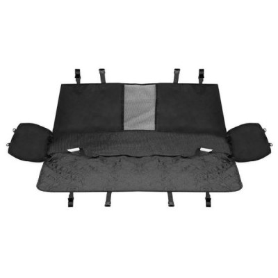 Husa bancheta auto pentru protectie si transport caini si pisici, impermeabila, negru, 135x140 cm