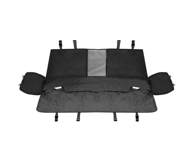 Husa bancheta auto pentru protectie si transport caini si pisici, impermeabila, negru, 135x140 cm