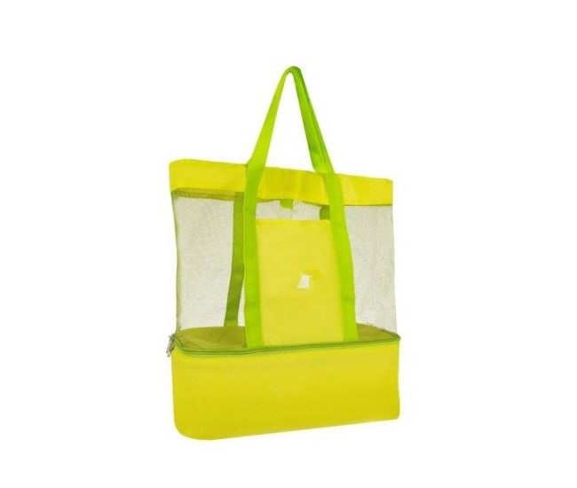 Geanta picnic, termoizolanta, impermeabila, verde si galben, 20 L, 35x15x58 cm, Malatec 