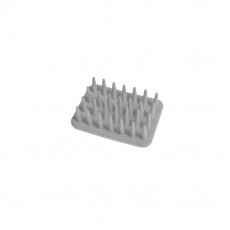 Perie hard pentru masaj si indepartarea parului de caine si pisica, plastic, gri, 90x64x38 mm