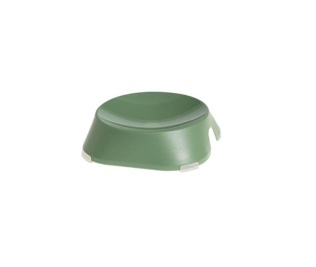 Castron, bol, plat, pentru caine, pisica, suporti antiderapanti, PET reciclat, verde, 13x13x3.6 cm